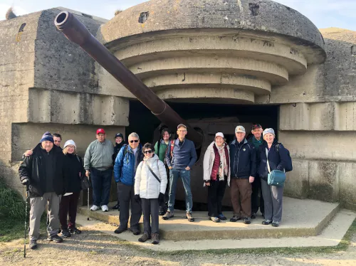 People at bunker in Normandy on DDay